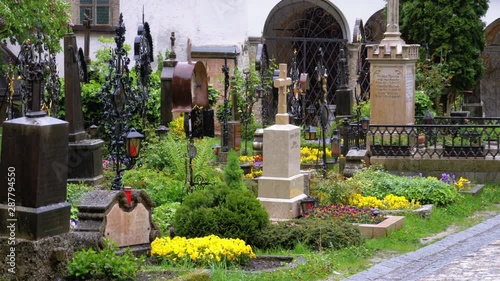 Peter's Cemetery, Old town Salzburg. St. Peter's Cemetery, Austria. Tourism Place. photo