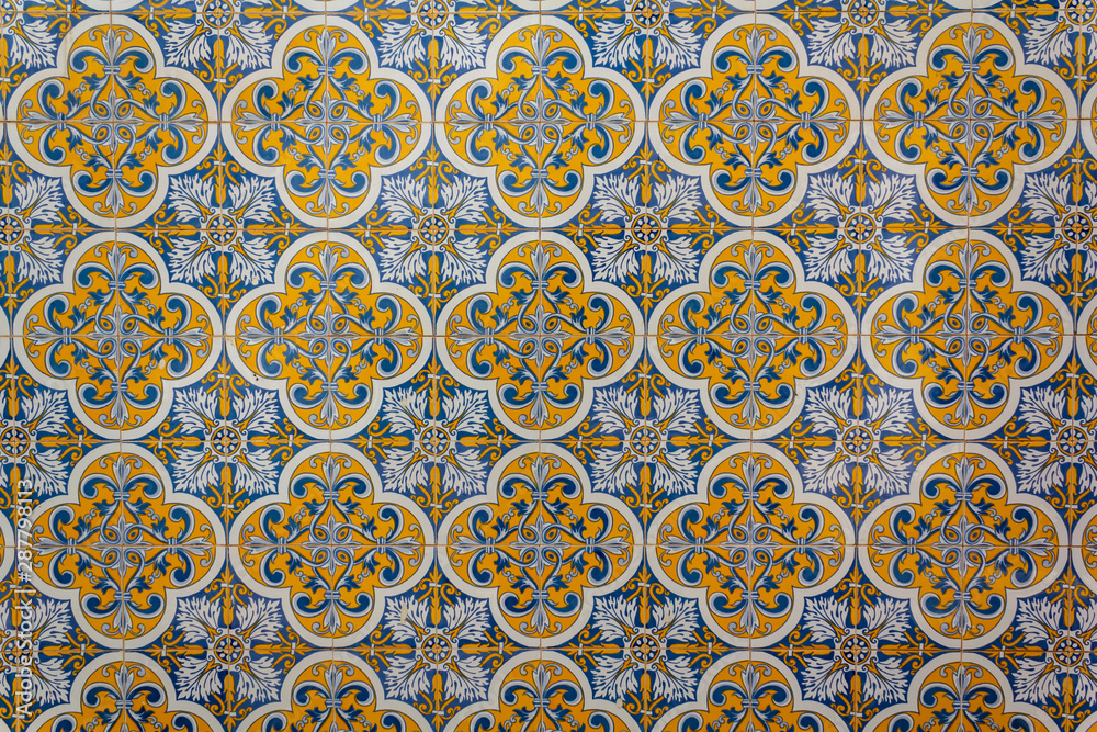 Portuguese tiles background, pattern.