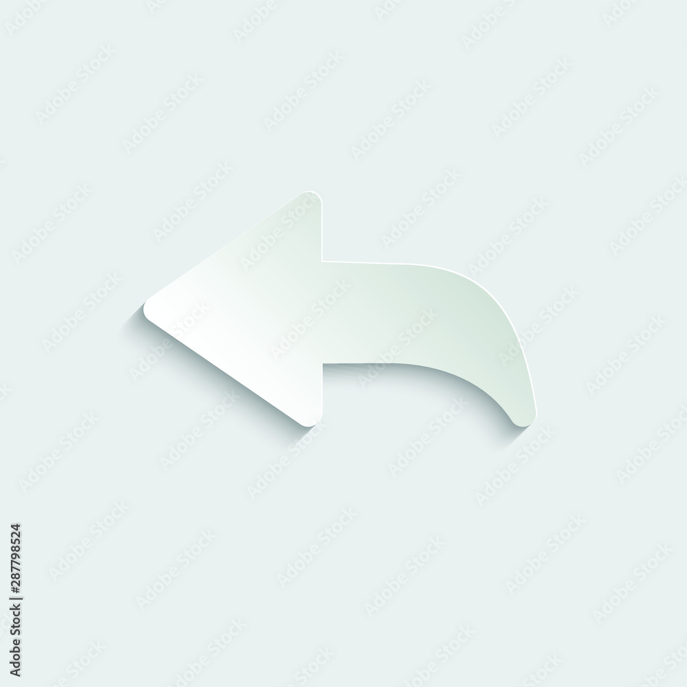 Forward icon, share or redo. Arrow paper icon with shadow Forward icon, share or redo. Arrow paper icon with shadow