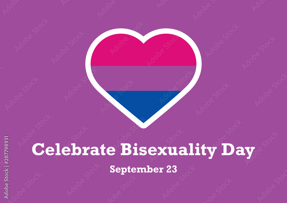 Celebrate Bisexuality Day vector. Bisexual pride flag heart. Heart shape icon with bisexual pride flag. Celebrate Bisexuality Day Poster, September 23. Important day