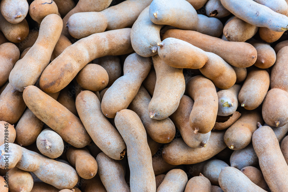 Tamarind fruit is sold in the market,