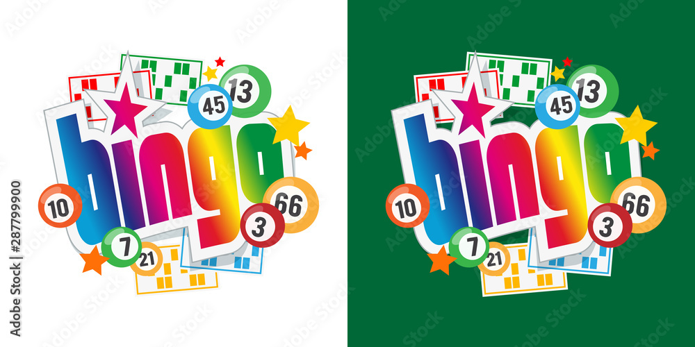 Bingo ! with lottery balls and bingo card