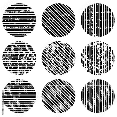 Different of Dirty diagonal striped line on circle.illustration vector