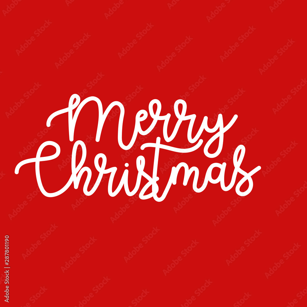Merry christmas text on red background. New Year's attributes. - Vector