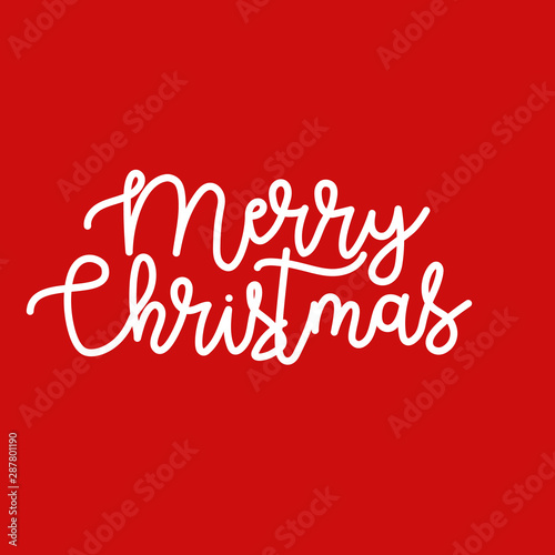 Merry christmas text on red background. New Year's attributes. - Vector