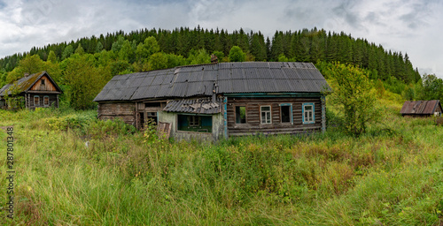 Houses abandoned non-residential in the village of Usva. Gremyachinsky district, Perm Krai, Russia photo