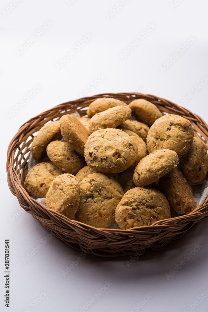 Nan khatai or Nankhatai is an authentic Indian sweet and savory eggless cookie loaded with dry fruits Nan khatai or Nankhatai is an authentic Indian sweet and savory eggless cookie loaded with dry fruits