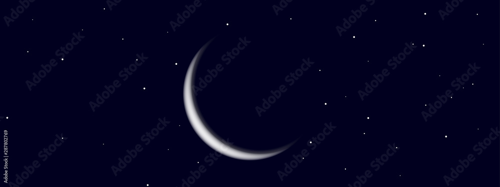 Space scene with stars and moon background