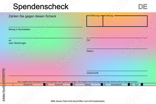 Verlaufsspendenscheck pink