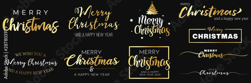 englische Weihnachtskalligraphie gold