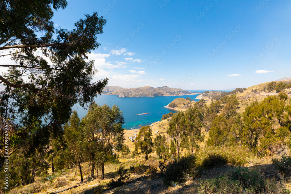 Bolivia Titicaca lake panoramic view