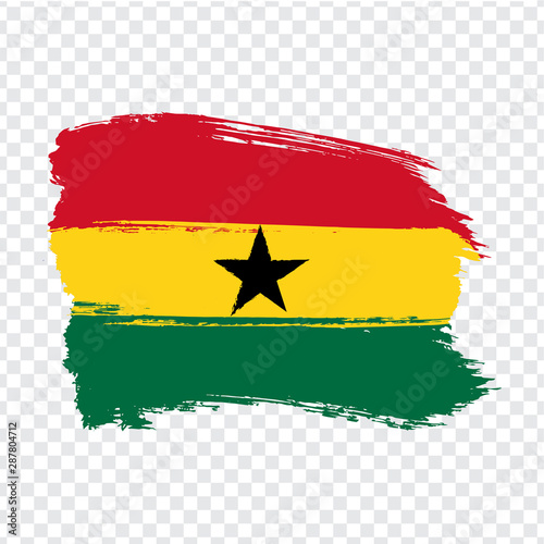 Flag Republic of Ghana from brush strokes. Flag Ghana on transparent background for your web site design, logo, app, UI. Stock vector. EPS10.