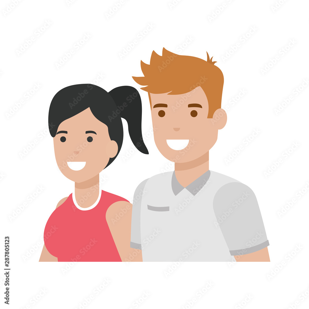 Couple of woman and man cartoon design Couple of woman and man cartoon design