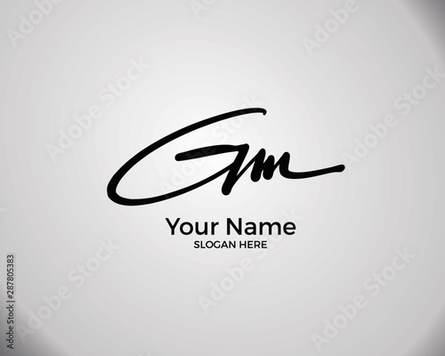 G M GM initial logo signature vector. Handwriting concept logo. photo