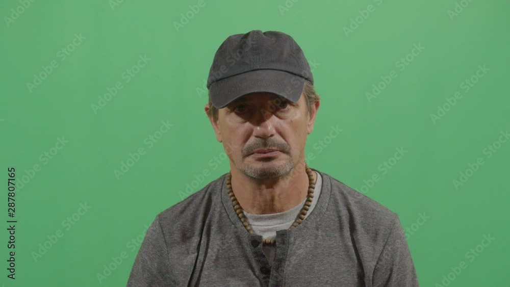 Adult Man Putting On A Sport Cap Adult Man Putting On A Sport Cap