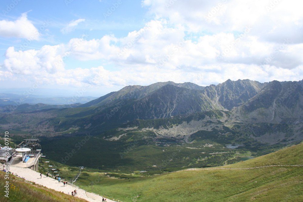 Panorama on the top of a Kasprowy Wierch mount in Tatry, Poland