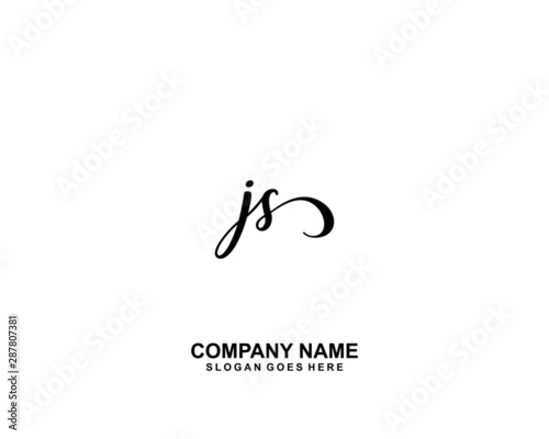 JS Initial handwriting logo vector