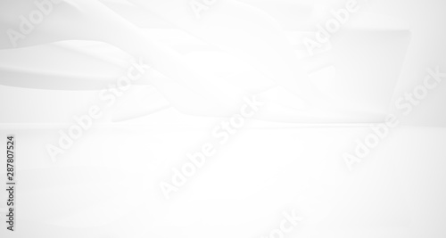 White smooth abstract architectural background. 3D illustration and rendering