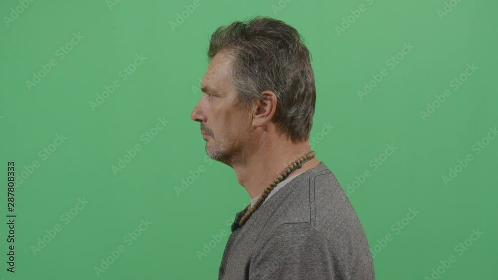 Side View Of A Adult Man Pushing On The Nose Side View Of A Adult Man Pushing On The Nose