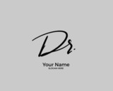 D R DR initial logo signature vector. Handwriting concept logo.