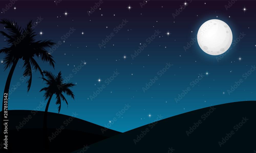 A night landscape concept background