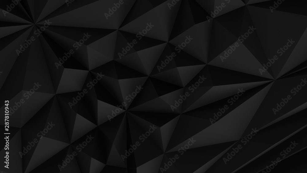 Black abstract backround. Low poly
