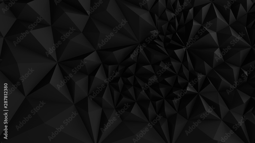 Fototapeta premium Low poly Black abstract backround