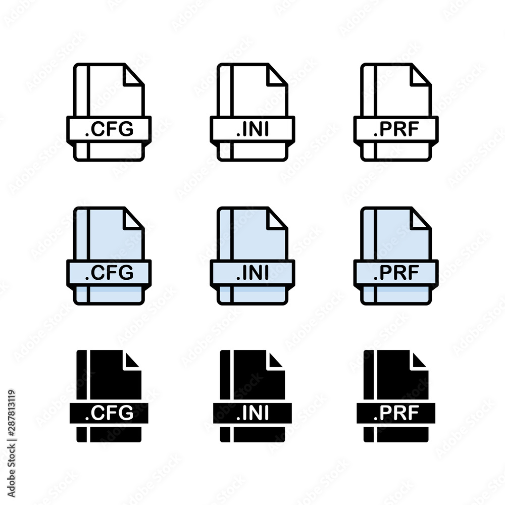 Set of Document File Formats and Labels icons. Vector illustration. Set of Document File Formats and Labels icons. Vector illustration.
