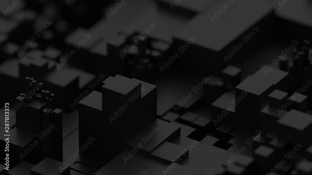 Abstract black background. Voxel background. Data center technology Abstract black background. Voxel background. Data center technology
