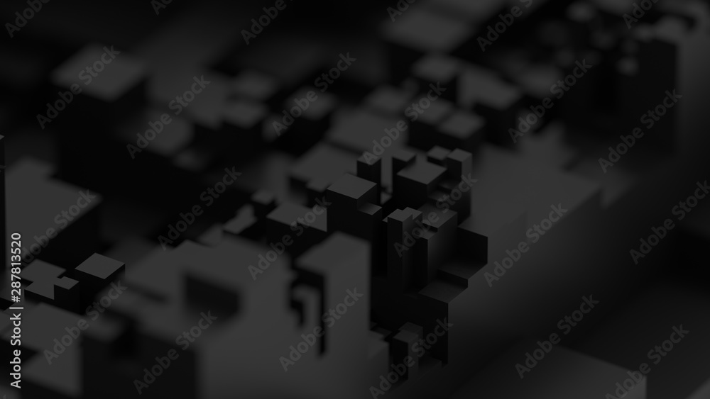 Abstract black background. Voxel background. Data center technology
