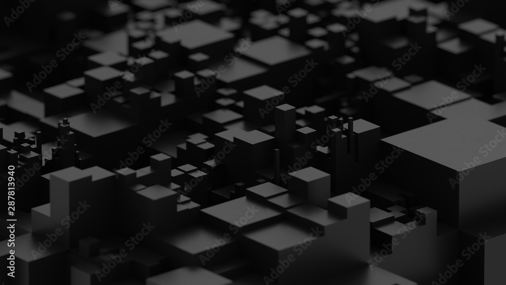 Abstract black background. Voxel background. Data center technology. Abstract black background. Voxel background. Data center technology.