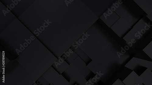 Abstract black cubes background. Concept data technolog