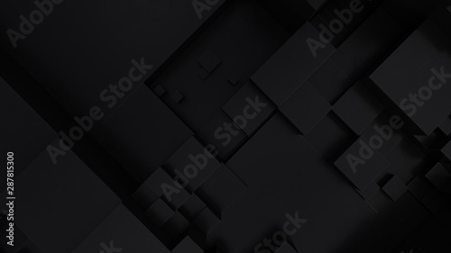 Abstract black cubes background. Concept data technolog