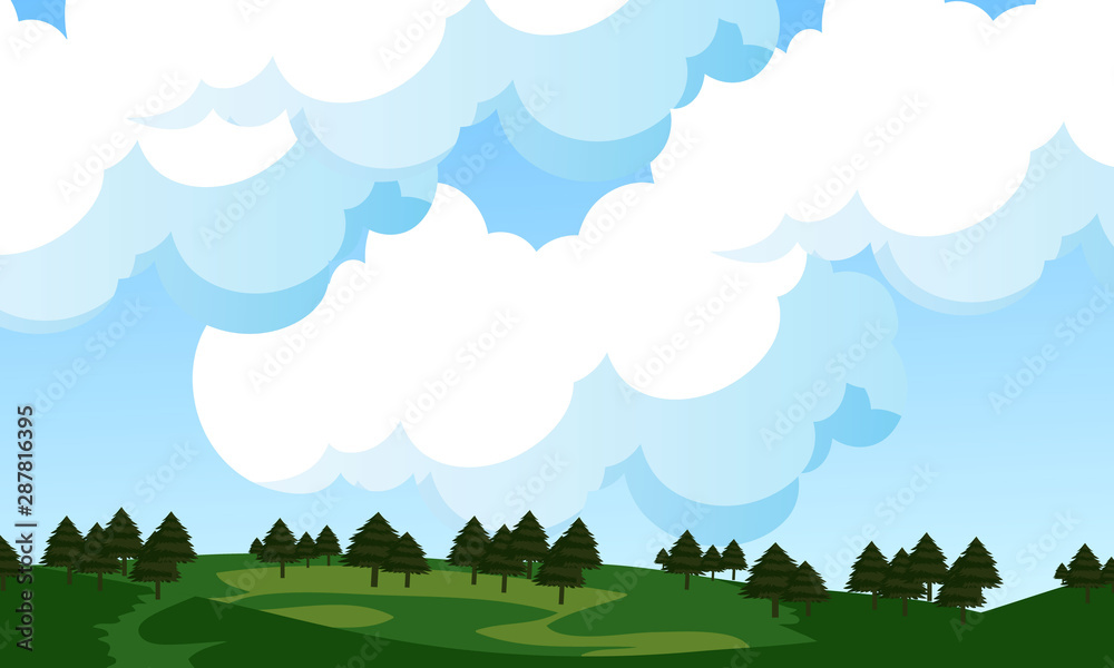 Cloudy atmosphere landscape background 