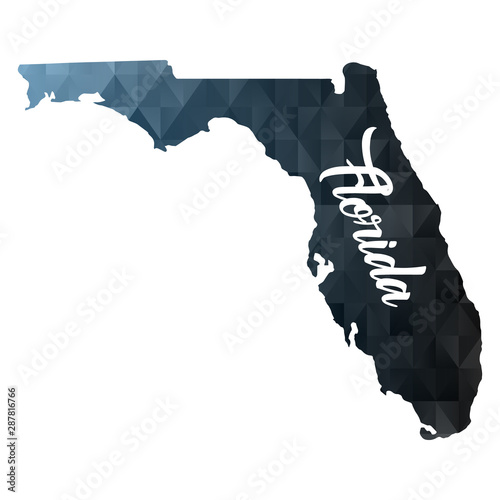 Florida State Map. Geometric polygon map.