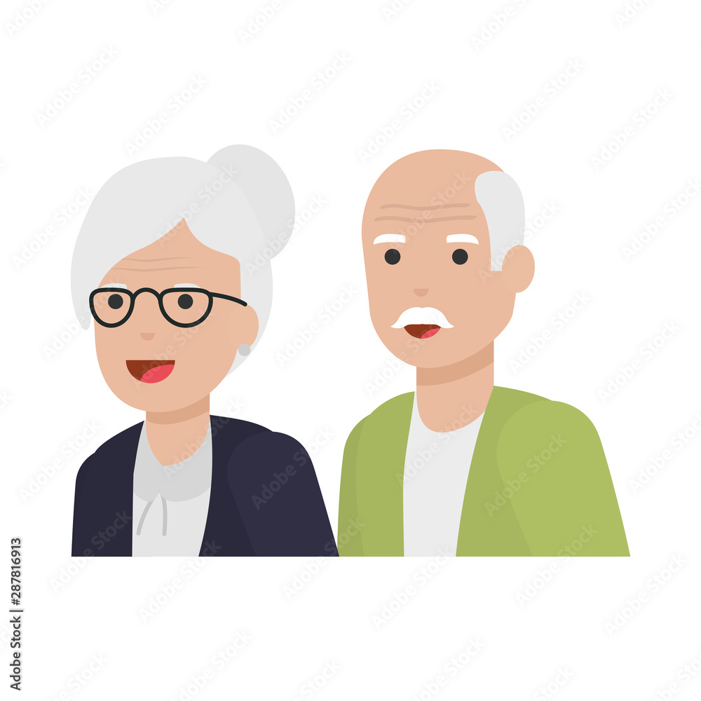 Grandmother and grandfather cartoon vector design Grandmother and grandfather cartoon vector design