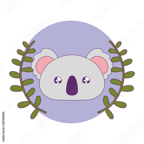 cute head of koala animal baby kawaii