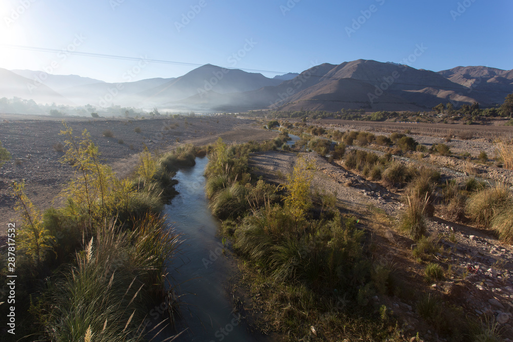 A view of small river in Pisco Elqui