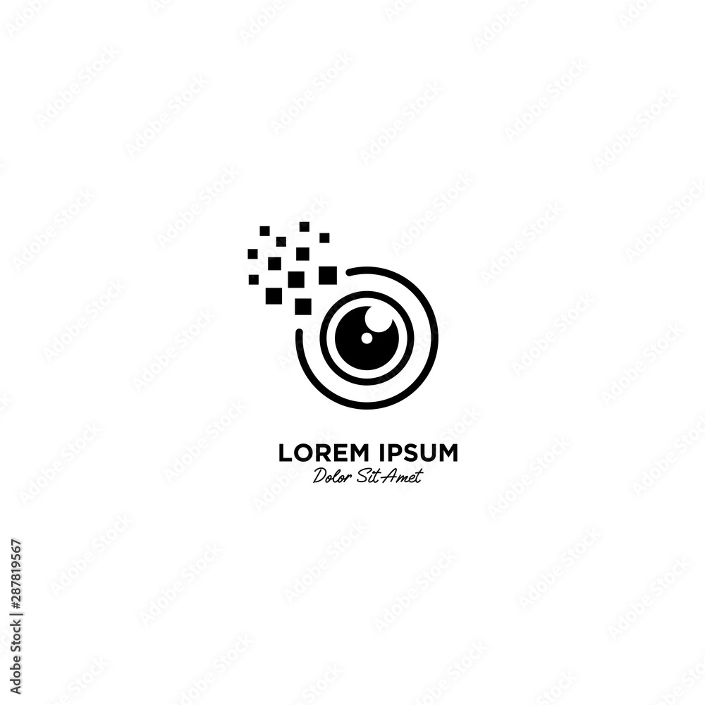 Obraz premium Camera Techno logo vector icon illustration