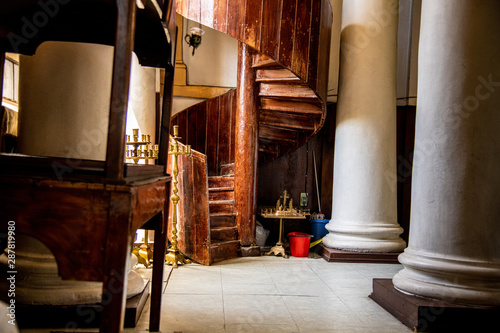 Inside an Orthodox church wooden