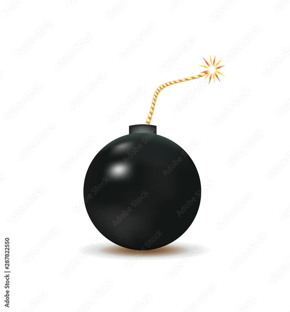 Black retro bomb. vector illustration Black retro bomb. vector illustration
