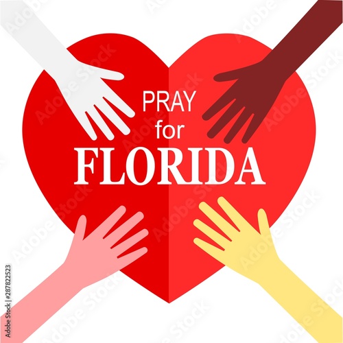 Pray for Florida Illustration with red heart