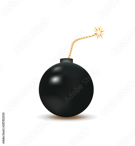 Black retro bomb. vector illustration