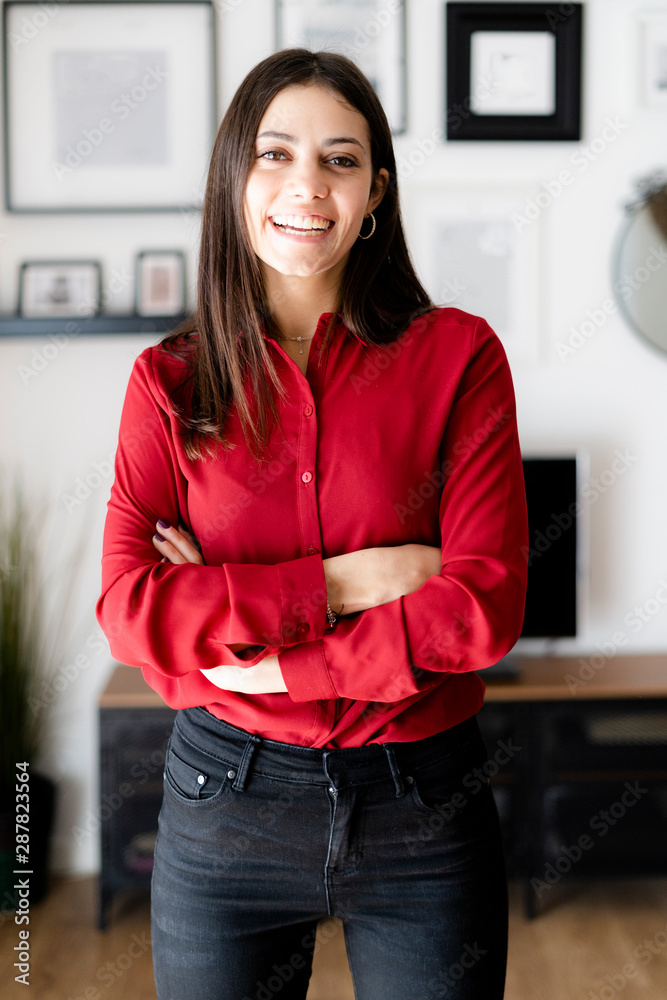 Portrait of happy young businesswoman at home Portrait of happy young businesswoman at home
