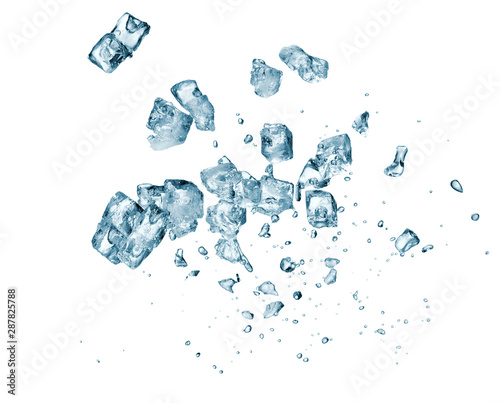 Ice cubes up, close up photo