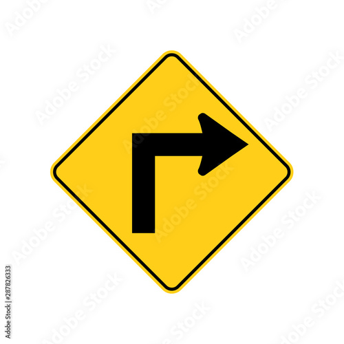 Free Download USA traffic road signs.sharp bend or turn in the road ahead .vector illustration - GFXLoad