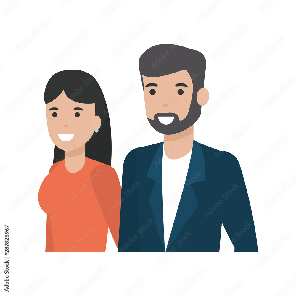 Couple of woman and man cartoon design Couple of woman and man cartoon design
