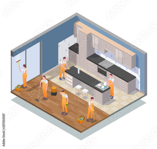 Isometric Colored Cleaning Composition