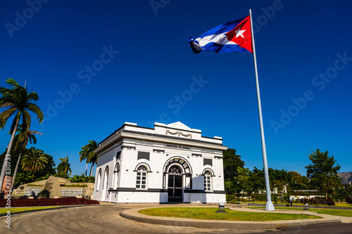 Santiago de Cuba, Cuba – 2019. Fidel Castro tomb in Santiago de Cuba. Santa Ifigenia Cemetery - resting place of a few notable Cubans.