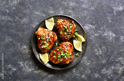Sweet and spicy honey grilled chicken thighs
